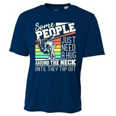 Some People Just Need A Hug Brazilian Jiu Jitsu MMA BJJ Cooling Performance Crew T-Shirt