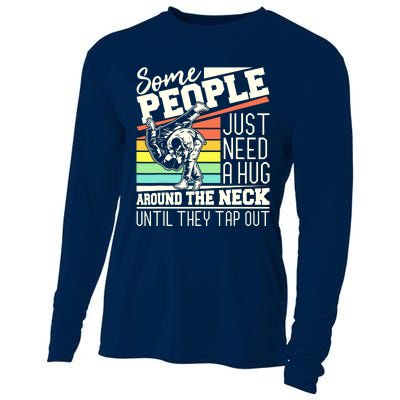 Some People Just Need A Hug Brazilian Jiu Jitsu MMA BJJ Cooling Performance Long Sleeve Crew