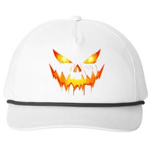 Scary Pumpkin Jack O Lantern Face Halloween Snapback Five-Panel Rope Hat