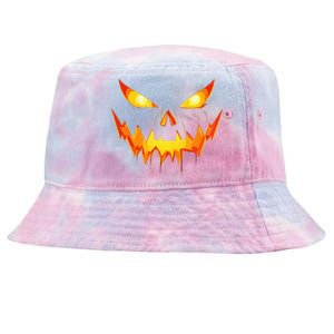 Scary Pumpkin Jack O Lantern Face Halloween Tie-Dyed Bucket Hat