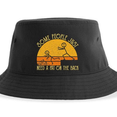 Some People Just Need A Pat On The Back Sarcastic Vintage Sustainable Bucket Hat