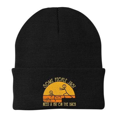 Some People Just Need A Pat On The Back Sarcastic Vintage Beanie