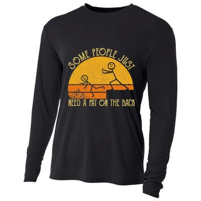Some People Just Need A Pat On The Back Sarcastic Vintage Cooling Performance Long Sleeve Crew