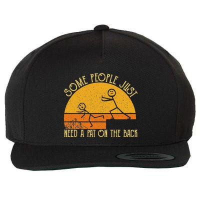 Some People Just Need A Pat On The Back Sarcastic Vintage Wool Snapback Cap