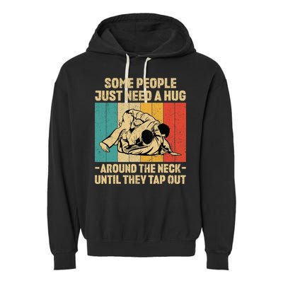 Some People Just Need A Hug Vintage BJJ Brazilian Jiu Jitsu Garment-Dyed Fleece Hoodie