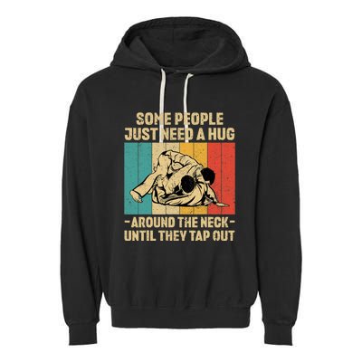 Some People Just Need A Hug Vintage BJJ Brazilian Jiu Jitsu Garment-Dyed Fleece Hoodie