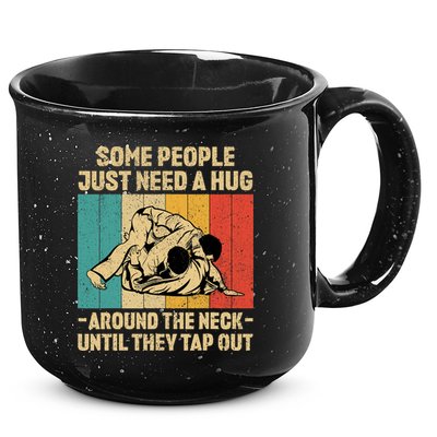 Some People Just Need A Hug Vintage BJJ Brazilian Jiu Jitsu 15oz Campfire Ceramic Mug