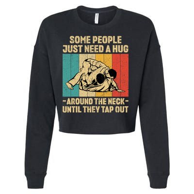 Some People Just Need A Hug Vintage BJJ Brazilian Jiu Jitsu Cropped Pullover Crew