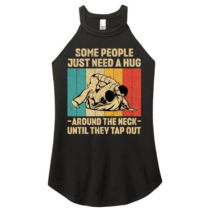 Some People Just Need A Hug Vintage BJJ Brazilian Jiu Jitsu Women's Perfect Tri Rocker Tank