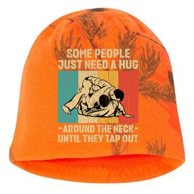 Some People Just Need A Hug Vintage BJJ Brazilian Jiu Jitsu Kati - Camo Knit Beanie