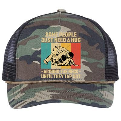 Some People Just Need A Hug Vintage BJJ Brazilian Jiu Jitsu Retro Rope Trucker Hat Cap