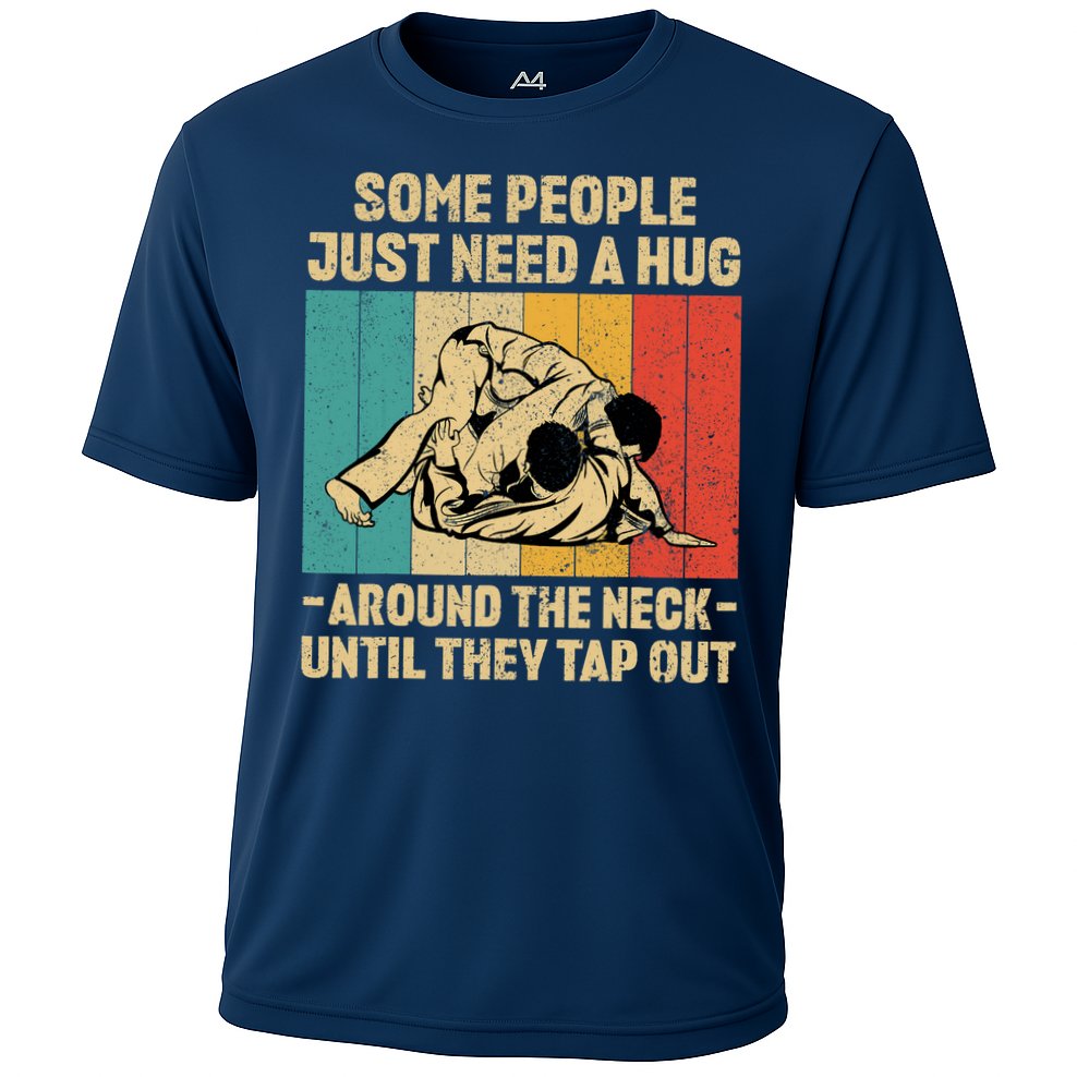 Some People Just Need A Hug Vintage BJJ Brazilian Jiu Jitsu Cooling Performance Crew T-Shirt