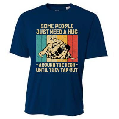 Some People Just Need A Hug Vintage BJJ Brazilian Jiu Jitsu Cooling Performance Crew T-Shirt