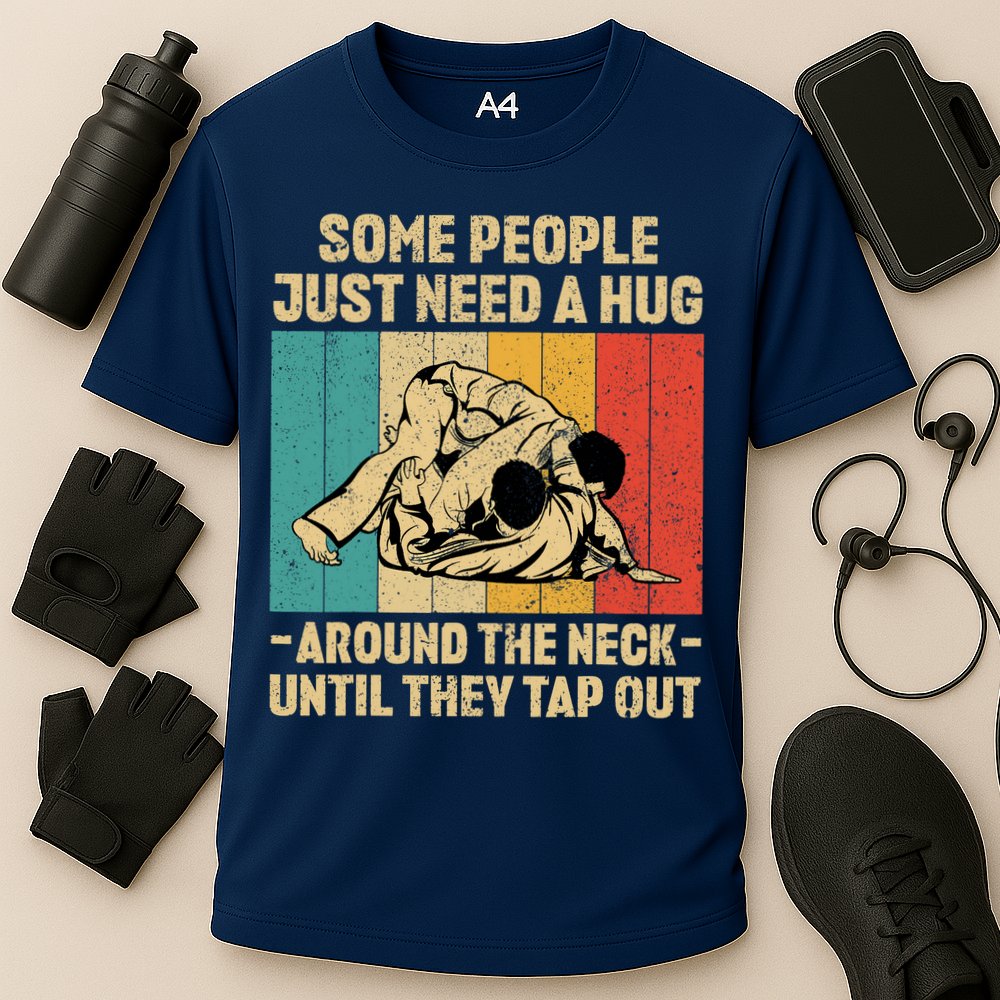 Some People Just Need A Hug Vintage BJJ Brazilian Jiu Jitsu Cooling Performance Crew T-Shirt