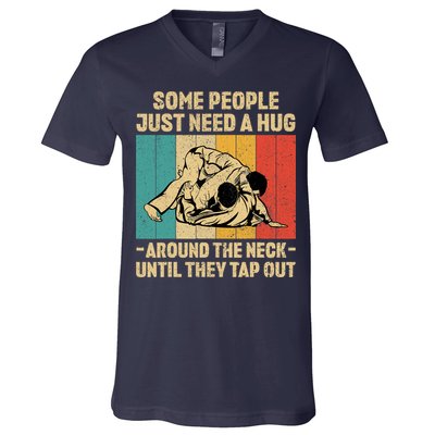 Some People Just Need A Hug Vintage BJJ Brazilian Jiu Jitsu V-Neck T-Shirt