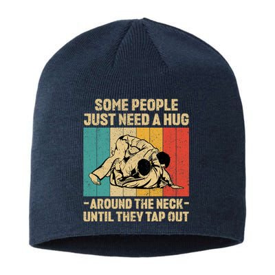 Some People Just Need A Hug Vintage BJJ Brazilian Jiu Jitsu Sustainable Beanie