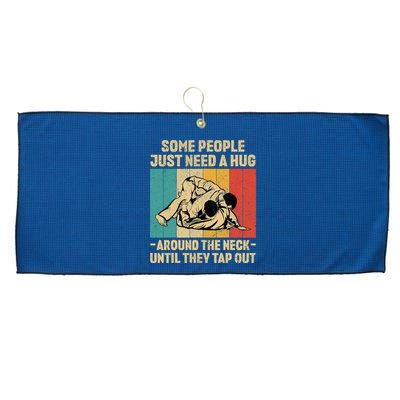 Some People Just Need A Hug Vintage BJJ Brazilian Jiu Jitsu Large Microfiber Waffle Golf Towel