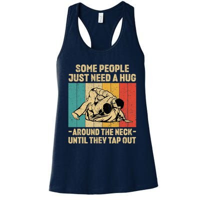 Some People Just Need A Hug Vintage BJJ Brazilian Jiu Jitsu Women's Racerback Tank