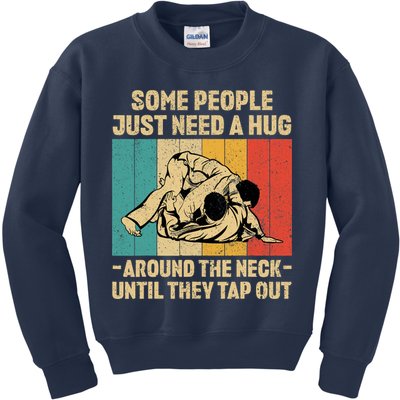 Some People Just Need A Hug Vintage BJJ Brazilian Jiu Jitsu Kids Sweatshirt