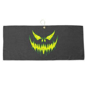 Scary Pumpkin Jack O Lantern Face Halloween Large Microfiber Waffle Golf Towel