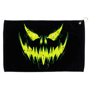 Scary Pumpkin Jack O Lantern Face Halloween Grommeted Golf Towel