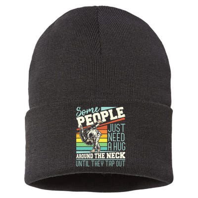 Some People Just Need A Hug Brazilian Jiu Jitsu MMA BJJ Sustainable Knit Beanie