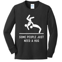 Some People Just Need A Hug Funny Sarcastic Stick Figure Kids Long Sleeve Shirt