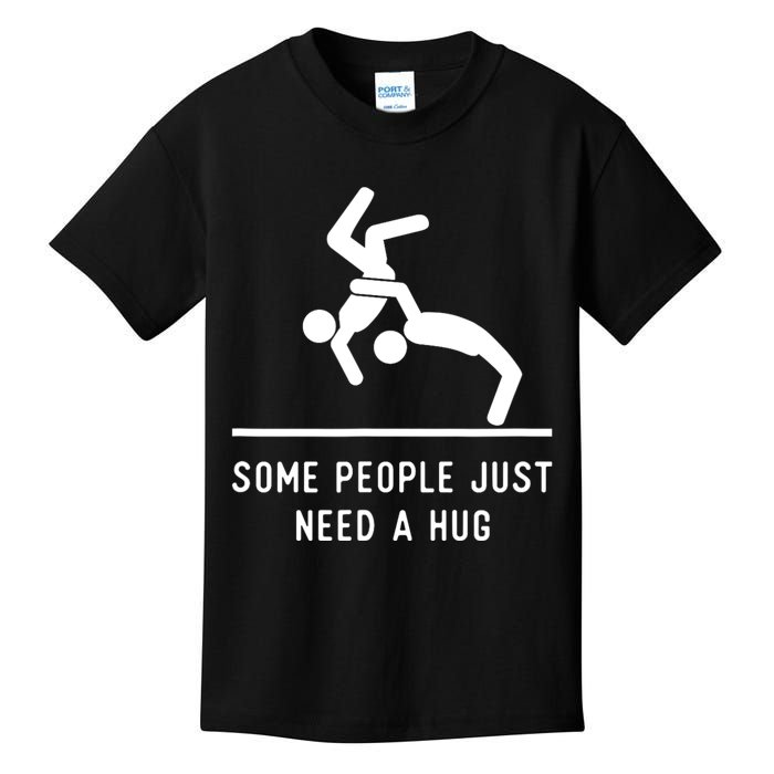 Some People Just Need A Hug Funny Sarcastic Stick Figure Kids T-Shirt