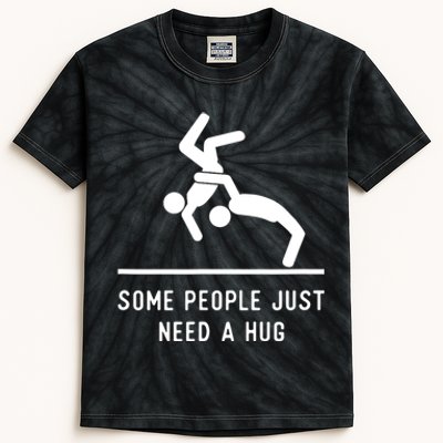 Some People Just Need A Hug Funny Sarcastic Stick Figure Kids Tie-Dye T-Shirt