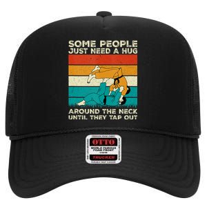 Some People Just Need A Hug Around The Neck Jiujitsu High Crown Mesh Back Trucker Hat