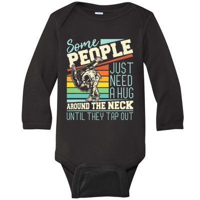 Some People Just Need A Hug Brazilian Jiu Jitsu Mma Bjj Baby Long Sleeve Bodysuit