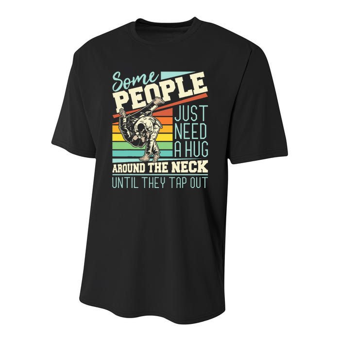 Some People Just Need A Hug Brazilian Jiu Jitsu Mma Bjj Youth Performance Sprint T-Shirt