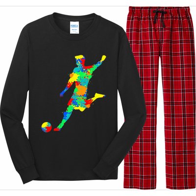 Soccer Player Kids Men Long Sleeve Pajama Set