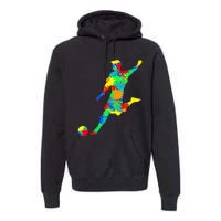 Soccer Player Kids Men Premium Hoodie