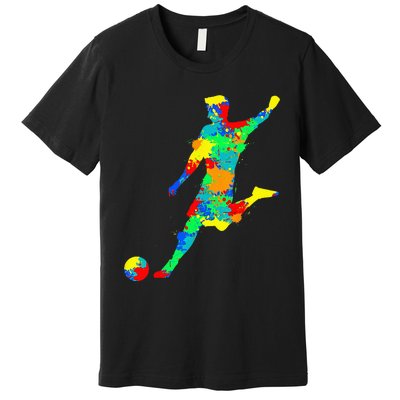 Soccer Player Kids Men Premium T-Shirt