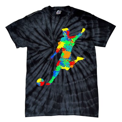 Soccer Player Kids Men Tie-Dye T-Shirt