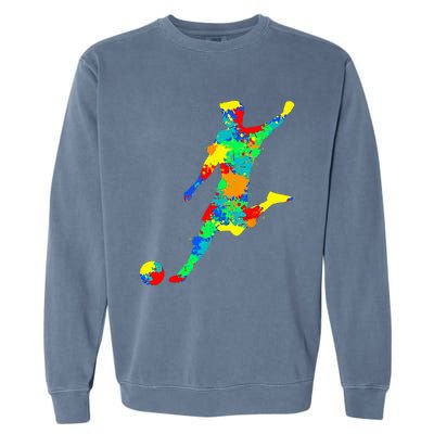 Soccer Player Kids Men Garment-Dyed Sweatshirt