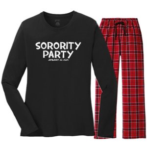 Sorority Party Kamala Harris 2024 Women's Long Sleeve Flannel Pajama Set 