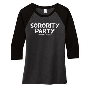 Sorority Party Kamala Harris 2024 Women's Tri-Blend 3/4-Sleeve Raglan Shirt