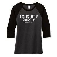 Sorority Party Kamala Harris 2024 Women's Tri-Blend 3/4-Sleeve Raglan Shirt