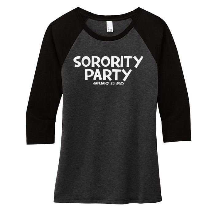 Sorority Party Kamala Harris 2024 Women's Tri-Blend 3/4-Sleeve Raglan Shirt