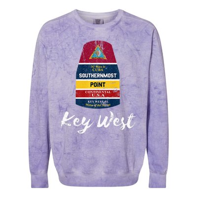 Southernmost Point Key West Florida Keys Souvenir Colorblast Crewneck Sweatshirt