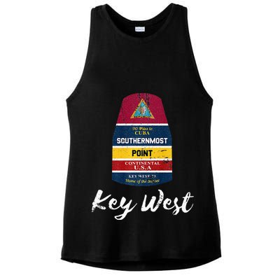Southernmost Point Key West Florida Keys Souvenir Ladies PosiCharge Tri-Blend Wicking Tank