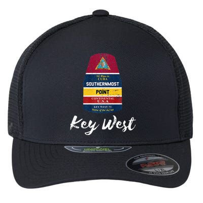 Southernmost Point Key West Florida Keys Souvenir Flexfit Unipanel Trucker Cap