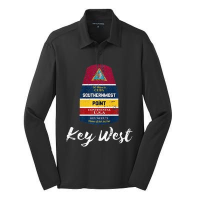 Southernmost Point Key West Florida Keys Souvenir Silk Touch Performance Long Sleeve Polo