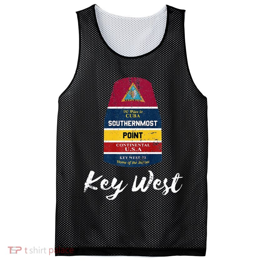 Southernmost Point Key West Florida Keys Souvenir Mesh Reversible Basketball Jersey Tank