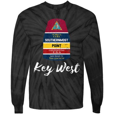 Southernmost Point Key West Florida Keys Souvenir Tie-Dye Long Sleeve Shirt