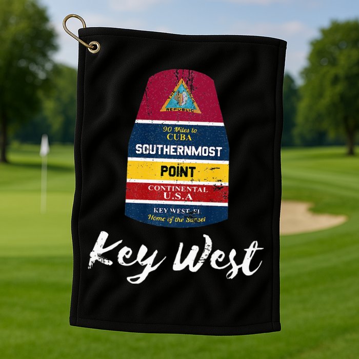 Southernmost Point Key West Florida Keys Souvenir Golf Towel
