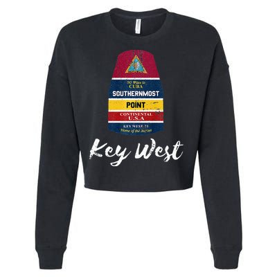 Southernmost Point Key West Florida Keys Souvenir Cropped Pullover Crew