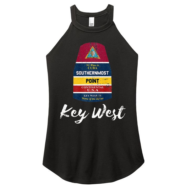 Southernmost Point Key West Florida Keys Souvenir Women's Perfect Tri Rocker Tank